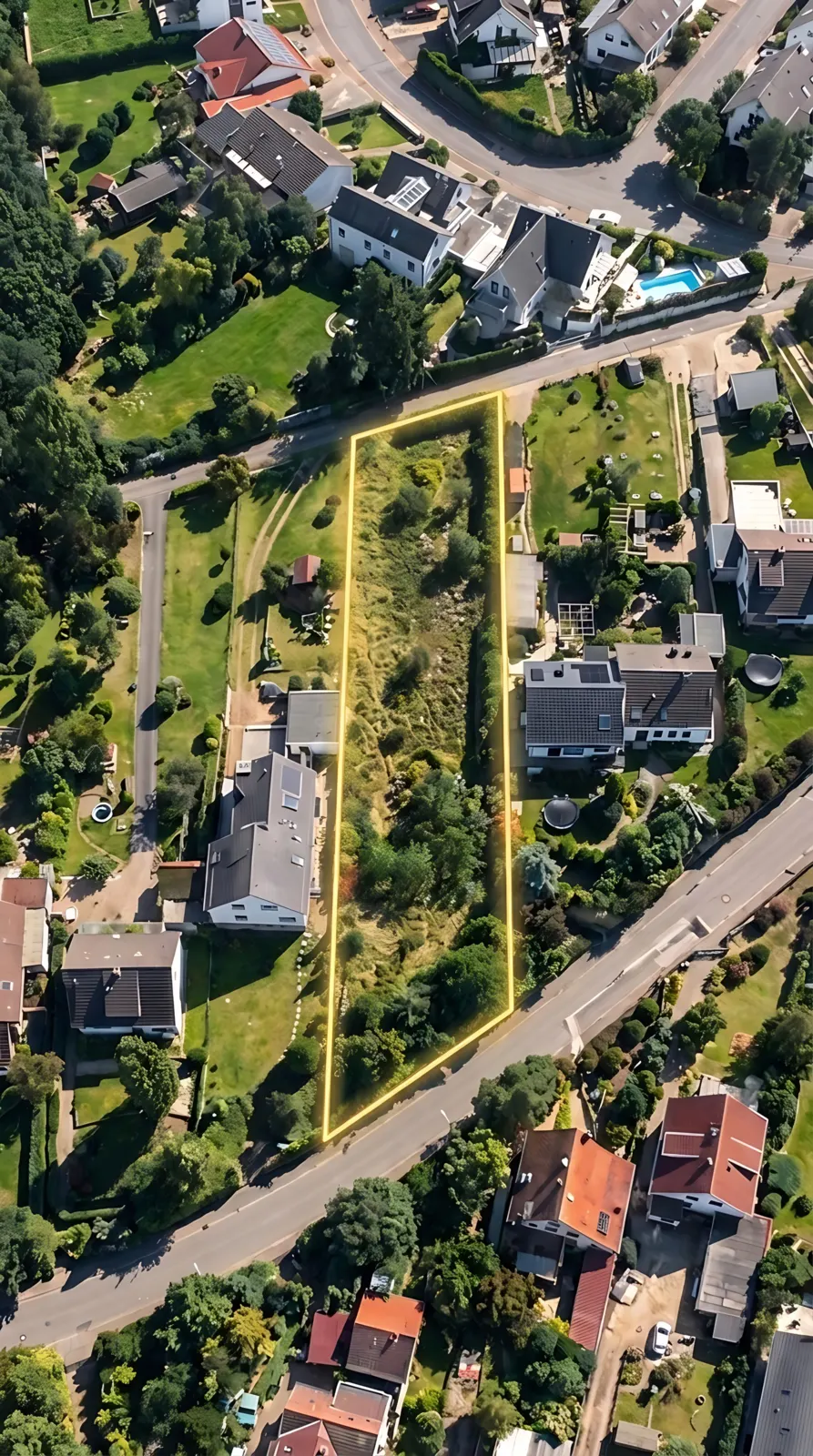 Grundstück auf der Karte markiert