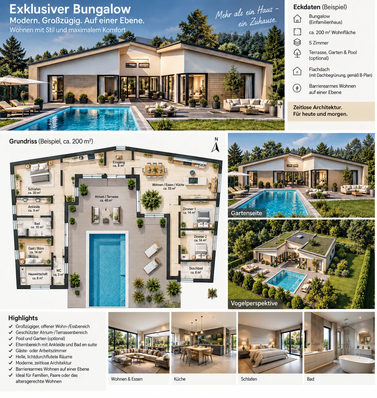 Objektkarte: Bungalow, ca. 200 m², 5 Zimmer