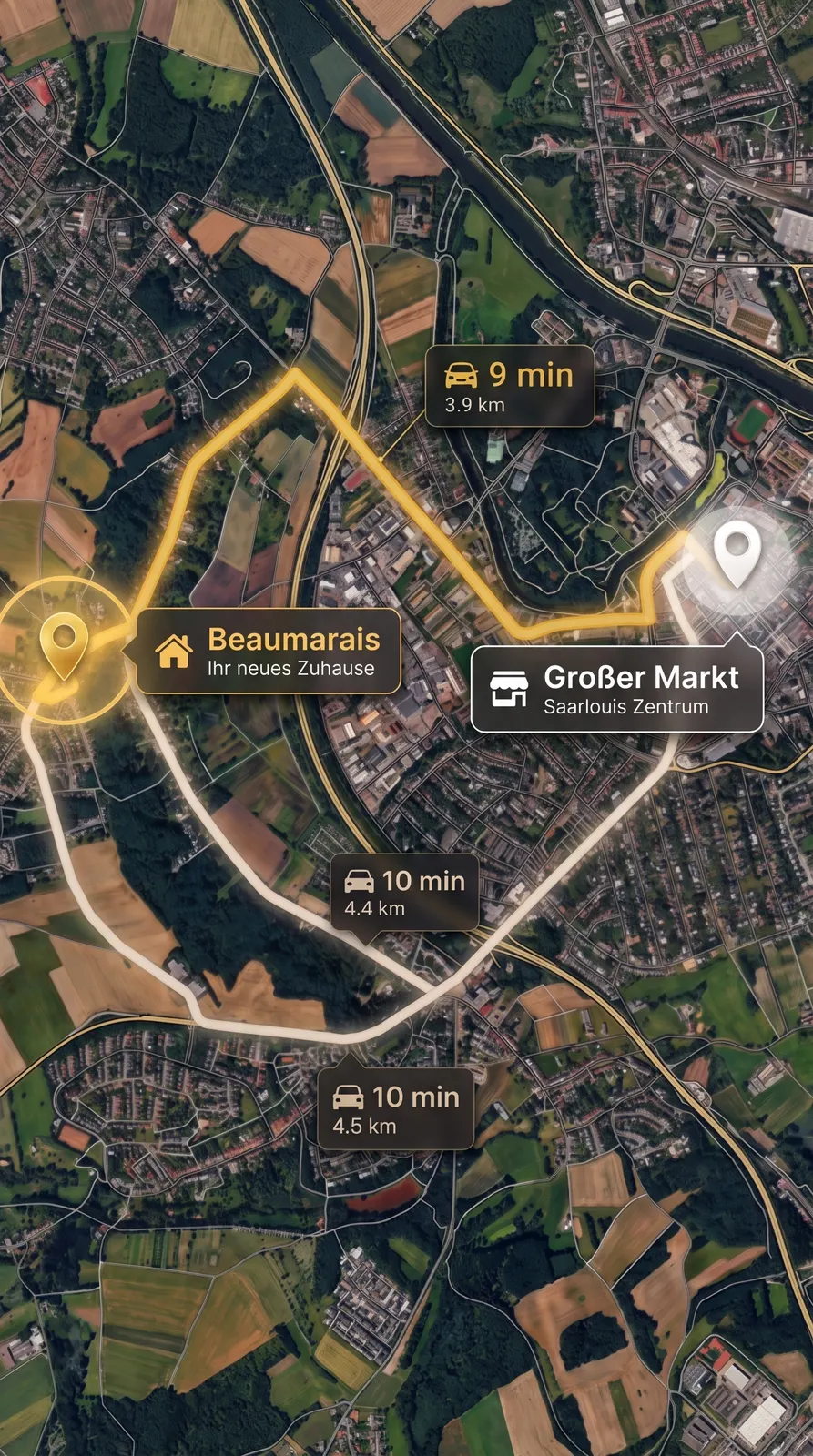 Anfahrtskarte: Beaumarais bis Großer Markt