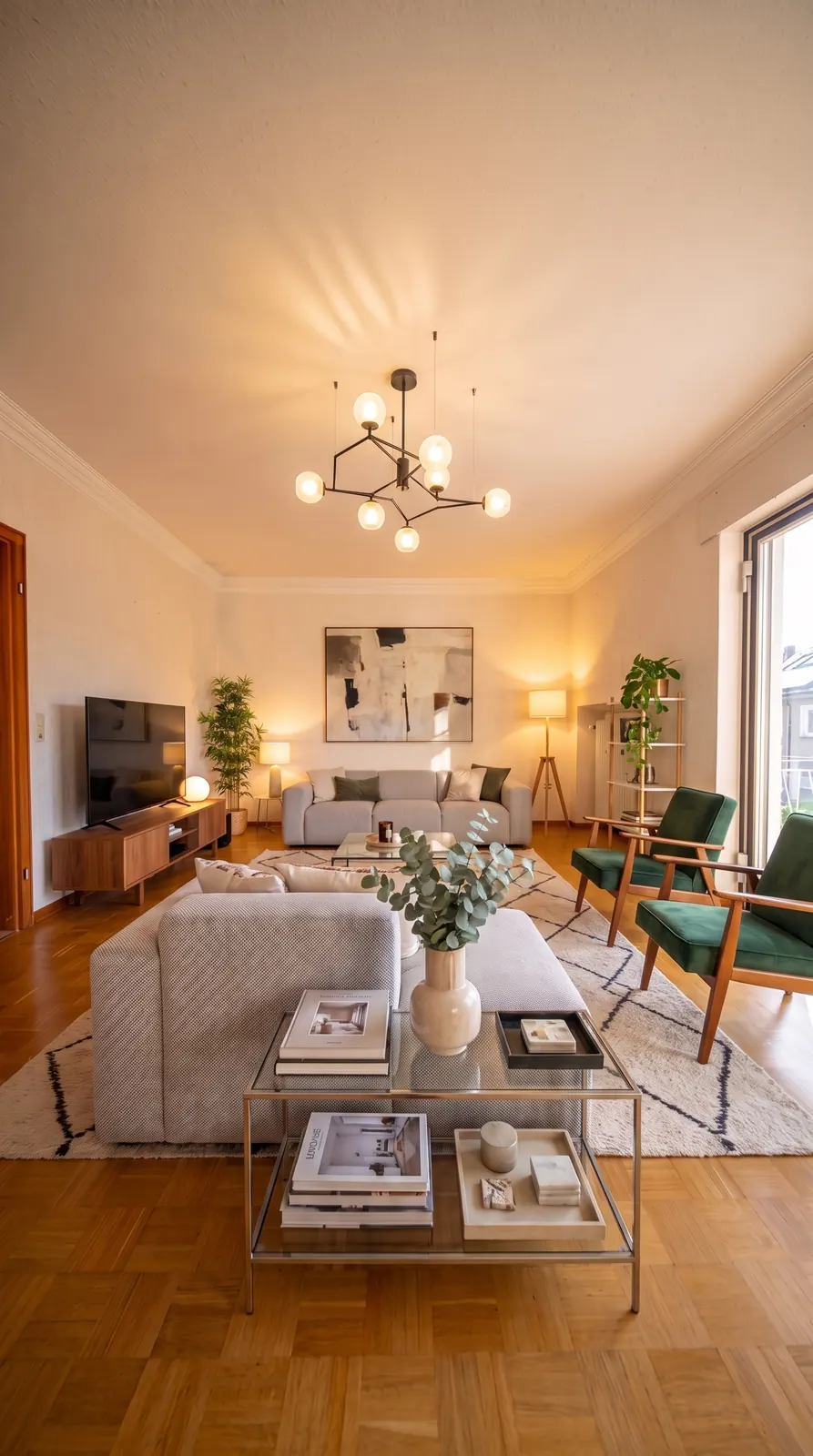 Wohnzimmer mit virtuellem Home Staging